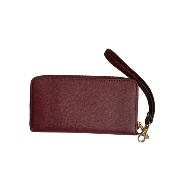 Michael kors burgandy red zipper wristlet wallet clutch